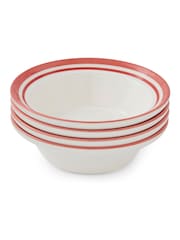 Portmeirion Red Potter's Stripe Set of 4 Oatmeal Bowls - Image 7 of 10