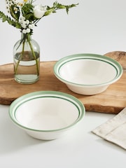 Portmeirion Set of 4 Green Potter's Stripe Oatmeal Bowls - Image 2 of 10