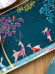 Sara Miller Multi Woodland Tales Deer & Robin Sandwich Trays - Image 1 of 5