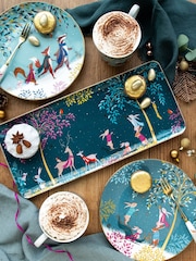 Sara Miller Multi Woodland Tales Deer & Robin Sandwich Trays - Image 2 of 5