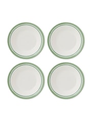 Portmeirion Set of 4 Green Potter's Stripe Soup Plates - Image 2 of 8
