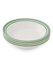 Portmeirion Set of 4 Green Potter's Stripe Soup Plates - Image 5 of 8