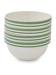 Portmeirion Set of 4 Green Potters Stripe 5.5 Inch Stacking Bowls - Image 6 of 9