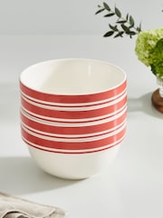 Portmeirion Red Potter's Stripe 7 Inch Stacking Bowls Set of 4 - Image 2 of 9