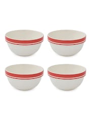 Portmeirion Red Potter's Stripe 7 Inch Stacking Bowls Set of 4 - Image 3 of 9