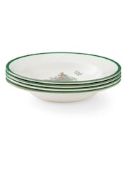 Spode Green Christmas Tree Set of 4 Soup Plates - Image 4 of 8