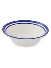 Portmeirion Blue White Potter's Stripe Set of 4 Oatmeal Bowls - Image 3 of 12