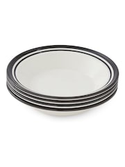 Portmeirion Set of 4 Black Potter's Stripe Soup Plates - Image 6 of 8