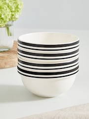 Portmeirion Black Potter's Stripe 5.5 Inch Stacking Bowls set of 4 - Image 2 of 9