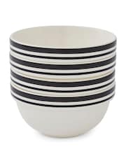 Portmeirion Black Potter's Stripe 5.5 Inch Stacking Bowls set of 4 - Image 6 of 9