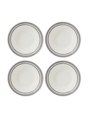 Portmeirion Grey Potters Stripe Set of 4 Oatmeal Bowls - Image 3 of 10