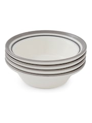 Portmeirion Grey Potters Stripe Set of 4 Oatmeal Bowls - Image 7 of 10