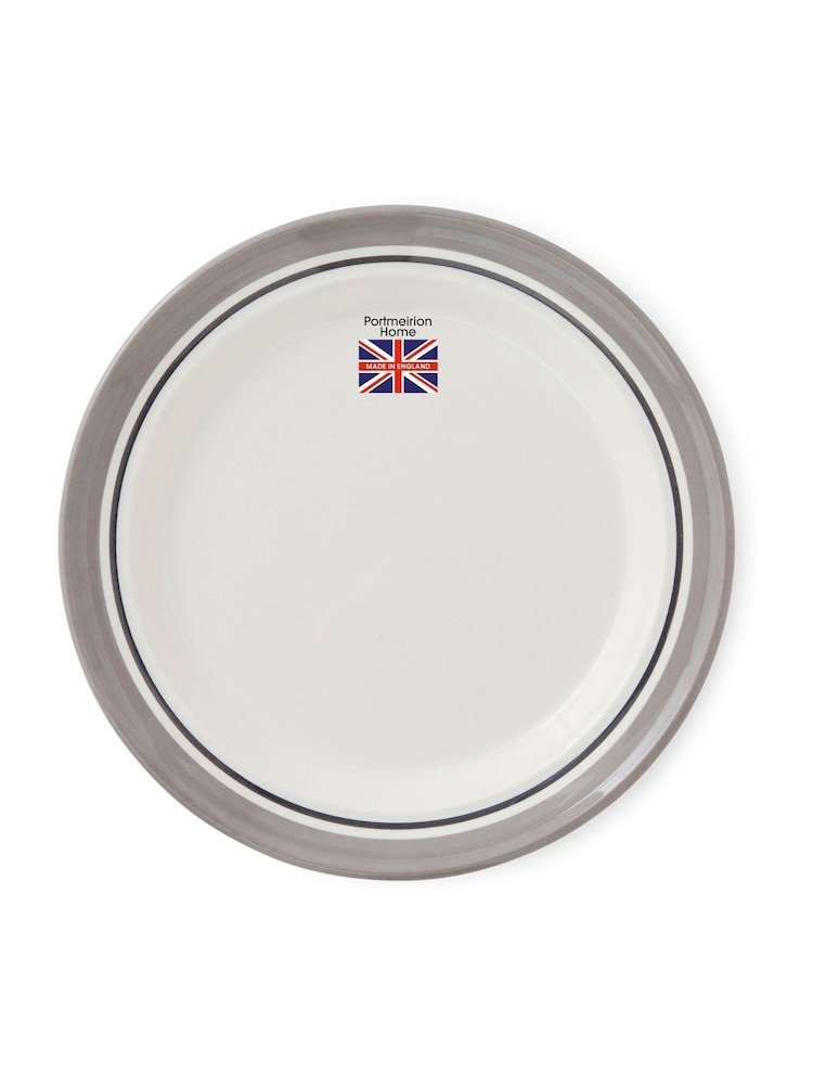 Portmeirion Grey Potter's Stripe Set of 4 Dinner Plates - Image 10 of 10