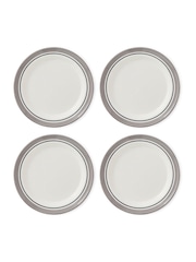 Portmeirion Grey Potter's Stripe Set of 4 Dinner Plates - Image 2 of 10