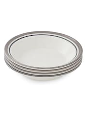 Portmeirion Set of 4 Grey Potter's Stripe Soup Plates - Image 6 of 8