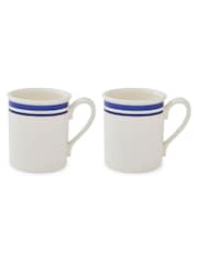 Portmeirion Blue White Potter's Stripe Set of 4 Breakfast Mugs - Image 7 of 10