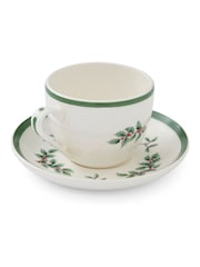 Spode Green Christmas Tree Set of 4 Teacups & Saucer - Image 4 of 7
