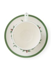Spode Green Christmas Tree Set of 4 Teacups & Saucer - Image 5 of 7