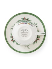 Spode Green Christmas Tree Set of 4 Teacups & Saucer - Image 6 of 7