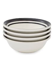 Portmeirion Black Potters Stripe Set of 4 13cm Bowls - Image 5 of 8
