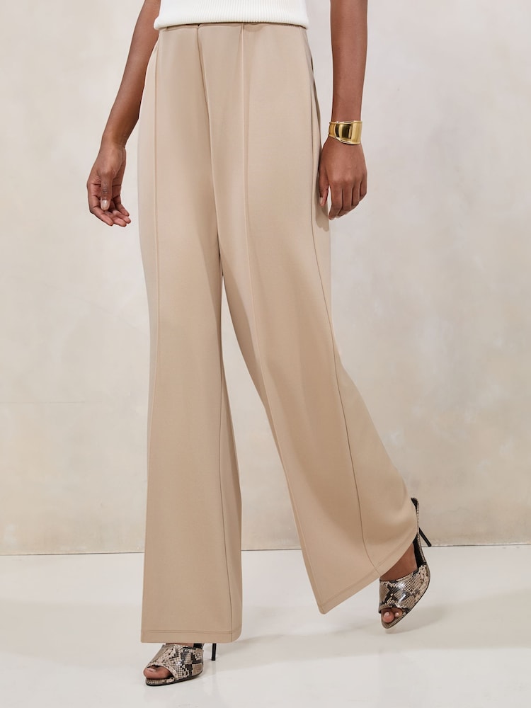 Lipsy Neutral High Waist Wide Leg Tailored Trousers - Image 2 of 4