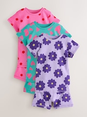 Purple/Green Short Pyjamas 3 Pack (9mths-12yrs) - Image 1 of 7