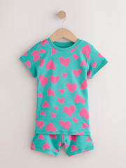 Purple/Green Short Pyjamas 3 Pack (9mths-12yrs) - Image 2 of 7