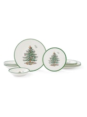 Spode 12 Piece Green Christmas Tree Dinner Set - Image 2 of 4