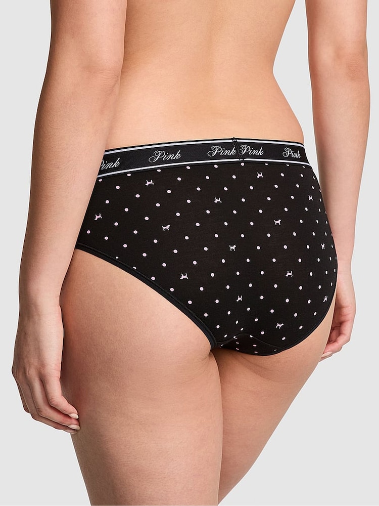 Victoria's Secret PINK Black Dots Hipster Cotton Logo Knickers - Image 2 of 3