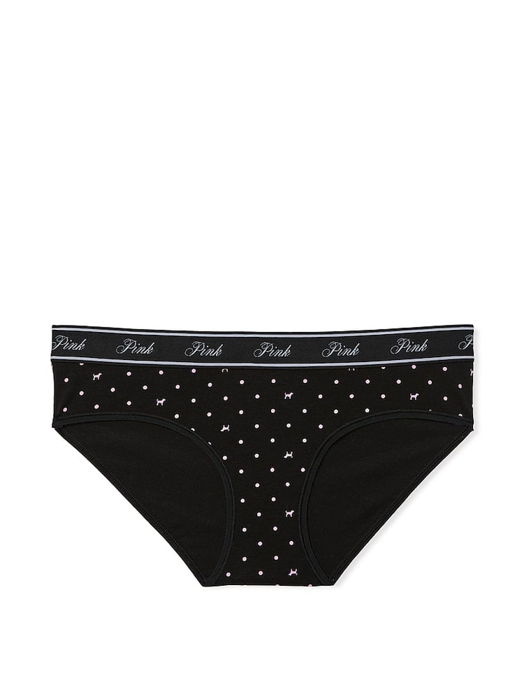 Victoria's Secret PINK Black Dots Hipster Cotton Logo Knickers - Image 3 of 3