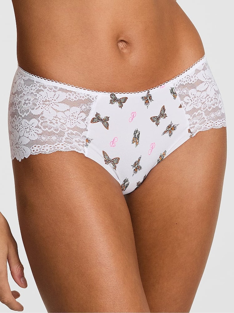 Victoria's Secret PINK White Floral Lace Hipster Knickers - Image 1 of 3