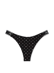 Victoria's Secret PINK Black Dots Thong Cotton Logo Knickers - Image 3 of 3