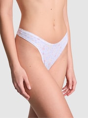 Victoria's Secret PINK White Floral Thong Cotton Knickers - Image 1 of 2