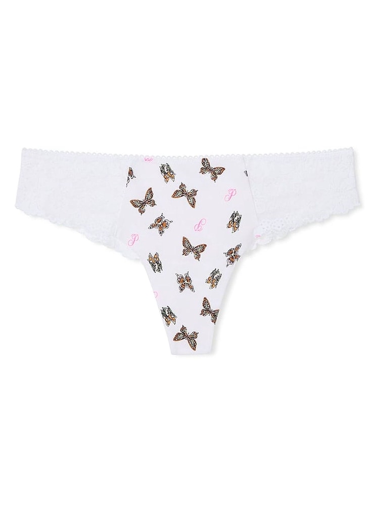 Victoria's Secret PINK White Floral Thong Knickers - Image 2 of 2