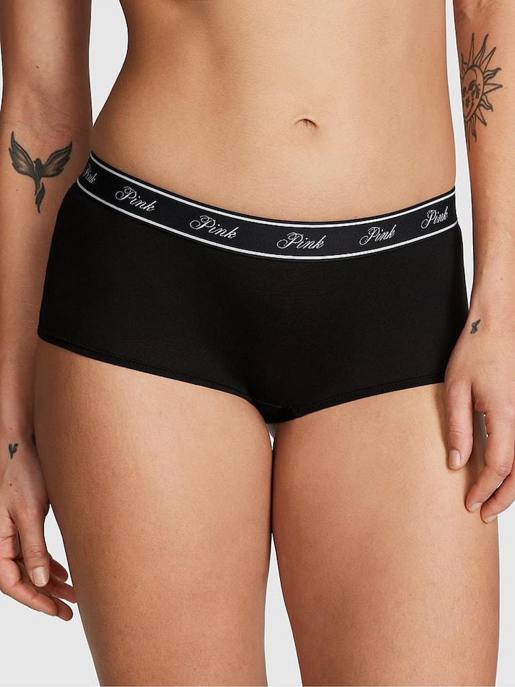 PINK Black/White/Green/Grey/Pink Short 5 Pack Knickers - Image 2 of 3