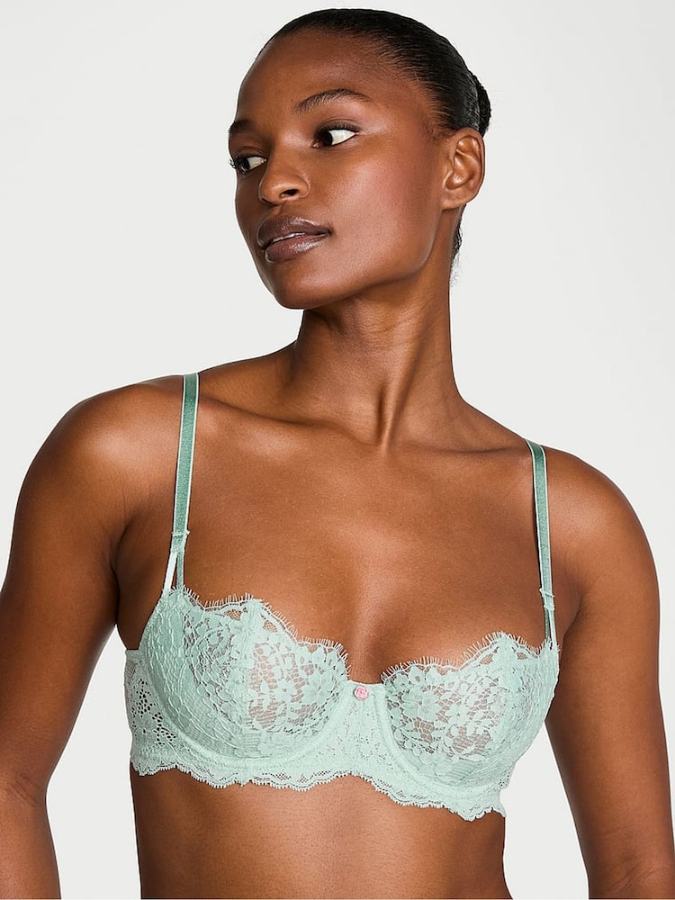 Victoria's Secret Silent Green Unlined Balcony Lace Bra - Image 1 of 2
