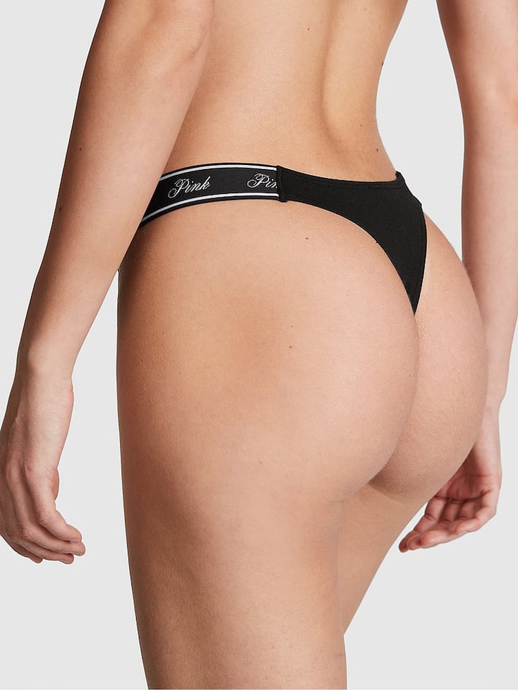 PINK Black/White/Green/Grey/Pink Thong 5 Pack Knickers - Image 3 of 3