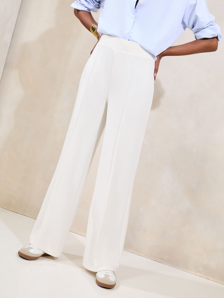 Lipsy White High Waist Wide Leg Tailored Trousers - Image 1 of 4