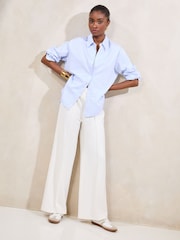 Lipsy White High Waist Wide Leg Tailored Trousers - Image 2 of 4