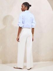Lipsy White High Waist Wide Leg Tailored Trousers - Image 4 of 4