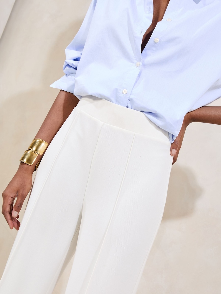 Lipsy White Petite High Waist Wide Leg Tailored Trousers - Image 3 of 4