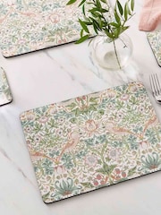 Morris & Co. Set of 6 Green Strawberry Thief Placemats - Image 1 of 5