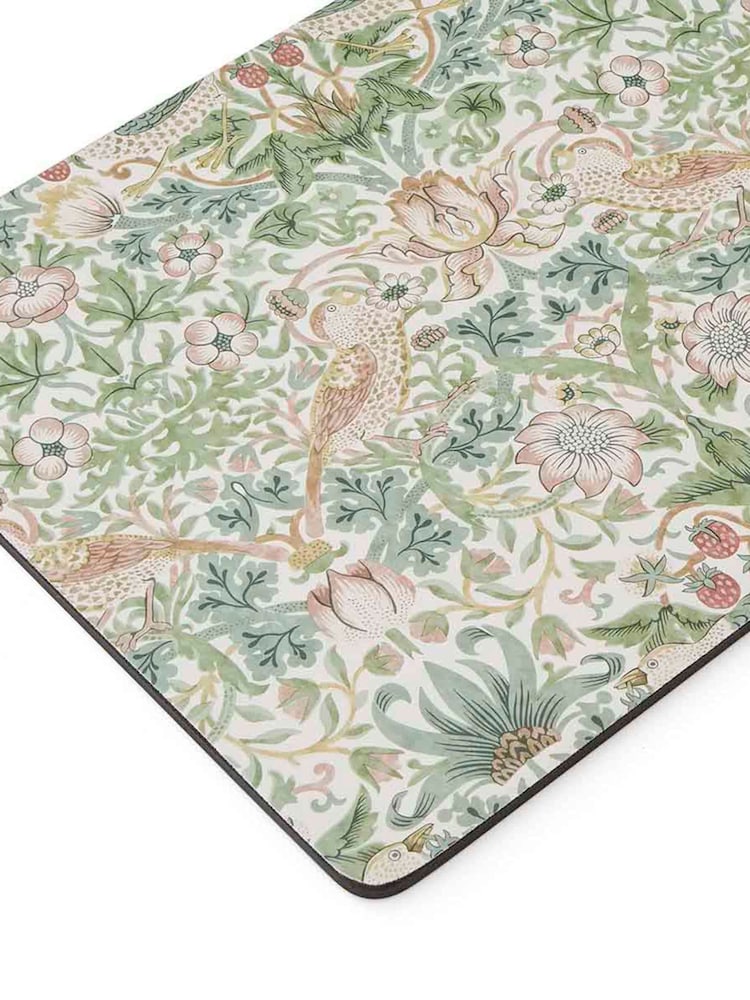 Morris & Co. Set of 6 Green Strawberry Thief Placemats - Image 5 of 5