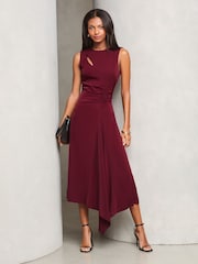 Lipsy, ärmelloses, asymmetrisches Midikleid mit geraffter Vorderseite - Bild 1 von 4