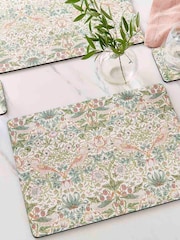 Morris & Co. Set of 4 Green Strawberry Thief Large Placemats - Image 1 of 5