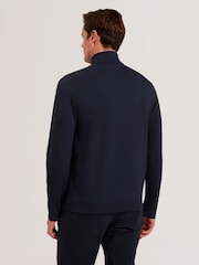Ted Baker Blue Simonea Long Sleeve Regular Contrast Panel Half Zip Jumper - Image 2 of 6