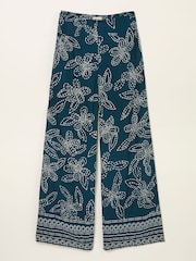 FatFace Zelda Navy Wide Leg Trousers - Image 10 of 10
