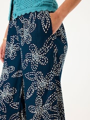FatFace Zelda Navy Wide Leg Trousers - Image 5 of 10