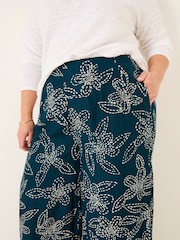 FatFace Zelda Navy Wide Leg Trousers - Image 9 of 10