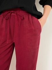 FatFace Lyme Burgundy Red Cuffed Joggers - Image 4 of 6